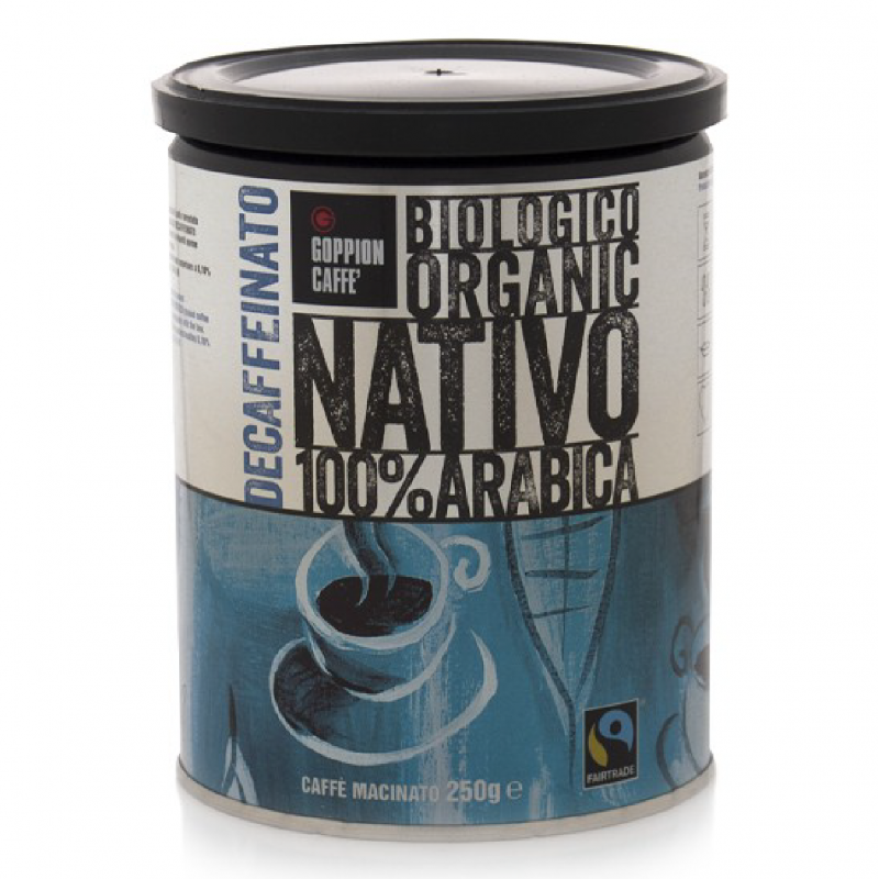 Nativo Decaf - Kawa Mielona 250g, Bezkofeinowa Arabika Eko Fairtrade Goppion Caffe Nativo Decaf - Kawa Mielona 250g, Bezkofeinowa Arabika Eko Fairtrade Goppion Caffe