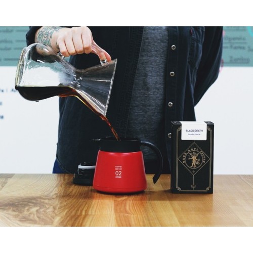 Hario Insulated Stainless Steel Server V60-02 - Czerwony - 600ml - zdjęcie 2