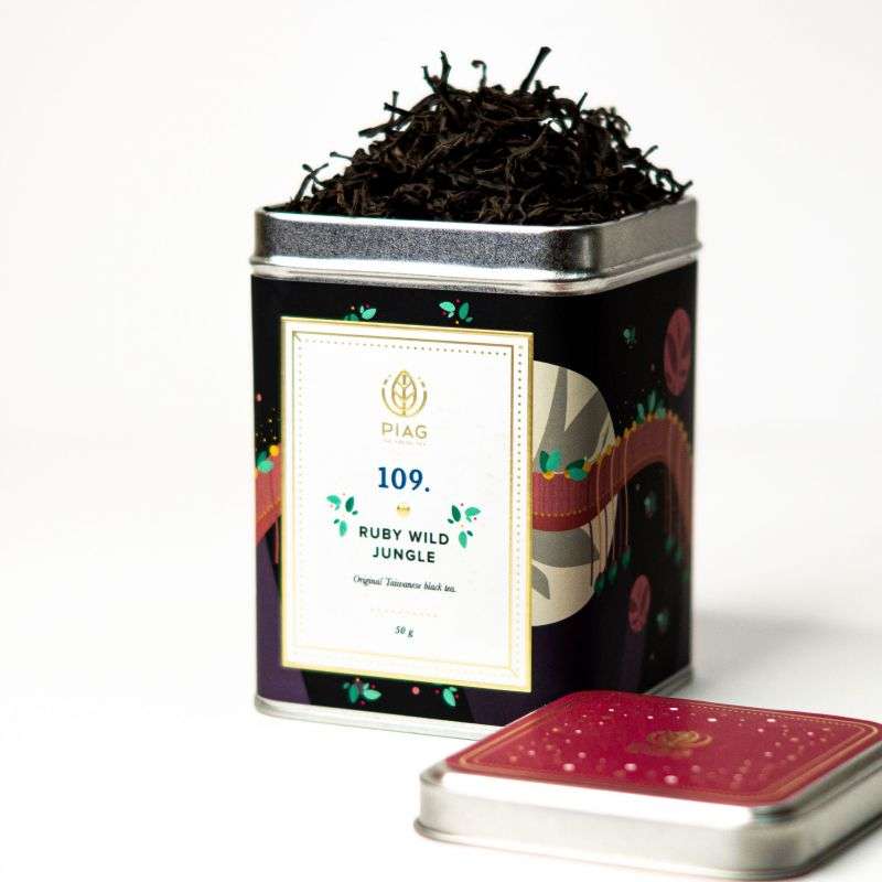 109.Ruby Wild Jungle Piag Tea- Tajwańska czarna herbata uznana za jedną z najsmacznieszych herbat 50g puszka Piag the fresh Tea 