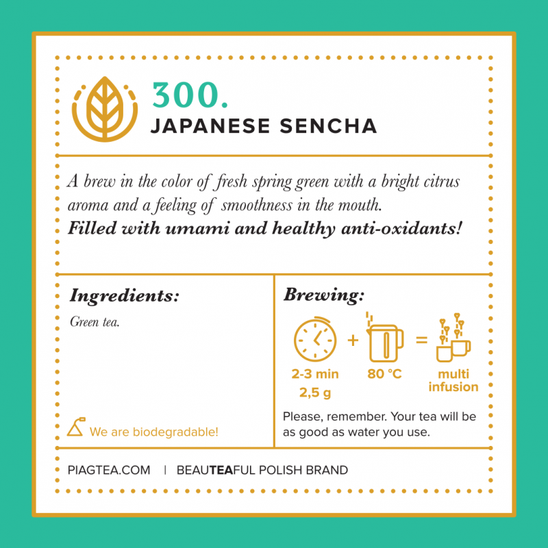 300.Japanese Sencha 50 saszetek PLA Piag the fresh Tea - 5