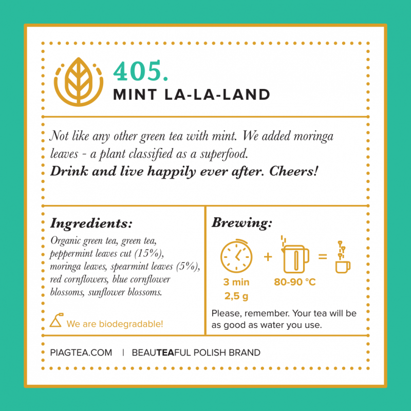 405. Mint La La Land 50ct -Green tea with mint PIAG The Fresh Tea Piag the fresh Tea - 6