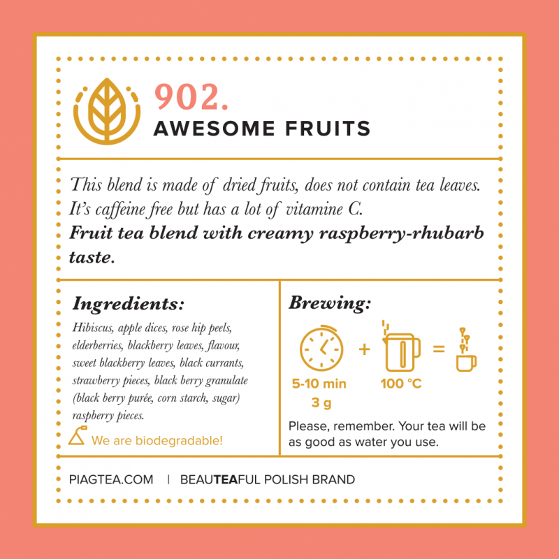 902. Awesome Fruits 50ct -fruits tea blend/ PIAG The Fresh Tea Piag the fresh Tea - 5