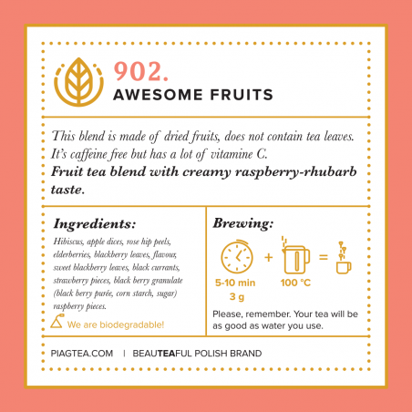 902. Awesome Fruits 50ct -fruits tea blend/ PIAG The Fresh Tea Piag the fresh Tea - 5