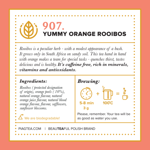 907. Yummy Orange Rooibos Piag Tea - zdjęcie 2