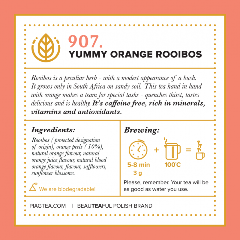 907.Yummy Orange Rooibos  50 ct - Piag The Fresh Tea Piag the fresh Tea - 4
