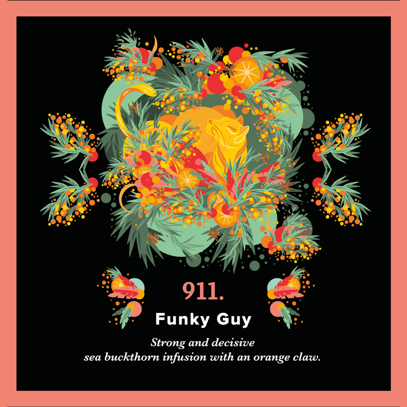 911.Funky Guy (250 g bag) infusion of rocket plant in the vapor of the insane scent of orange Piag The Fresh Tea Piag the fresh 