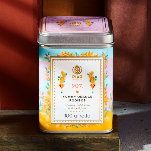 907.Yummy Orange Rooibos Piag Tea- Pomarańczowy Rooibos 100 g puszka Piag the fresh Tea - 2