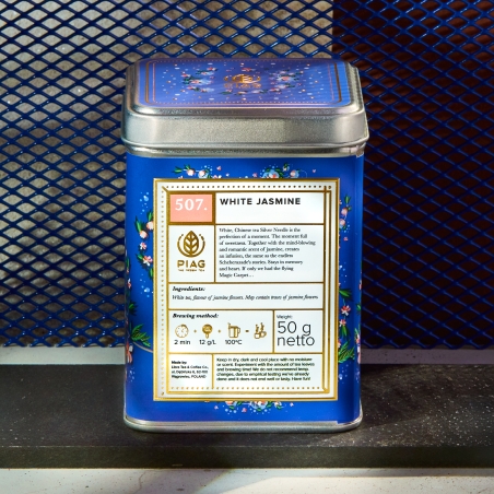 507. White Jasmine Piag Tea- Biała herbata z jaśminem 50 g puszka Piag the fresh Tea - 2