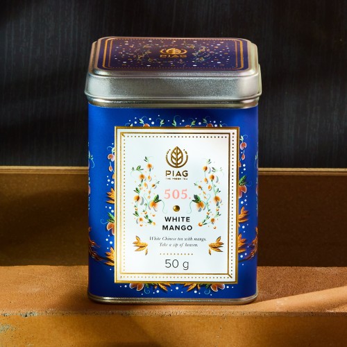 505. White Mango Piag Tea- Biała Herbata z owocami mango 50 g puszka Piag the fresh Tea - 2