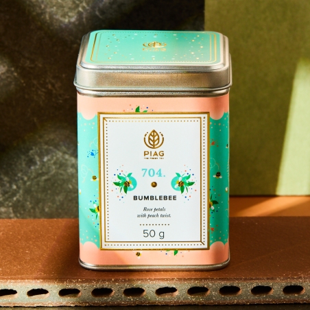 704.BumbleBee Piag Tea- Zachwycający tajwański oolong z brzoskwiniowym aromatem i płatkami róż 50 g puszka Piag the fresh Tea - 