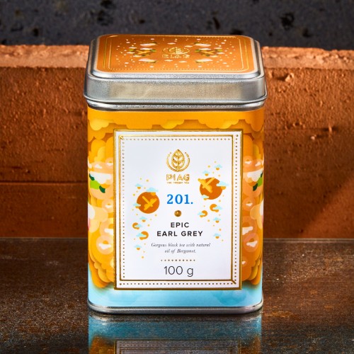 201.Epic Grey Piag Tea- Czarna herbata połączona naturalnym olejkiem bergamotki 100g puszka Piag the fresh Tea - 3