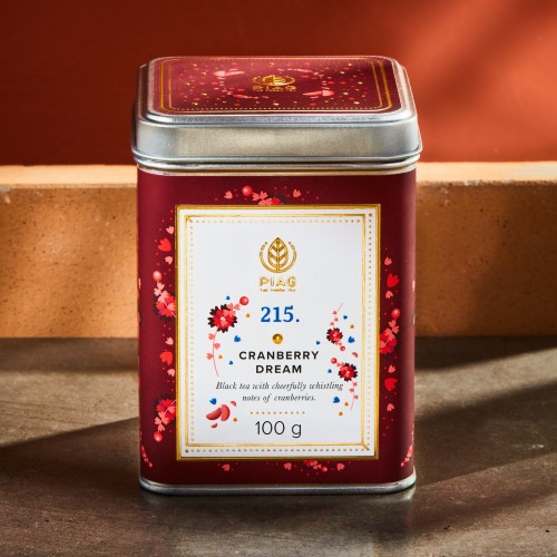 215.Cranberry Dream Piag Tea-  Czarna herbata z nutami żurawiny i melancholijnym cynamonem 100 g puszka Piag the fresh Tea - 3