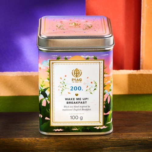 200.WMU Breakfast Piag Tea- Autorskie połączenie wyjątkowych czarnych herbat Assam i Sri Lanki 100 g puszka Piag the fresh Tea -
