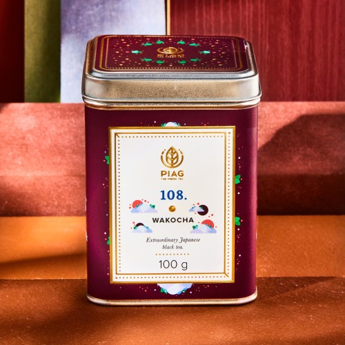 108.Wakocha Piag Tea- Ujmująca wiśniowymi nutami czysta czarna herbata z Japonii 100 g puszka Piag the fresh Tea - 1