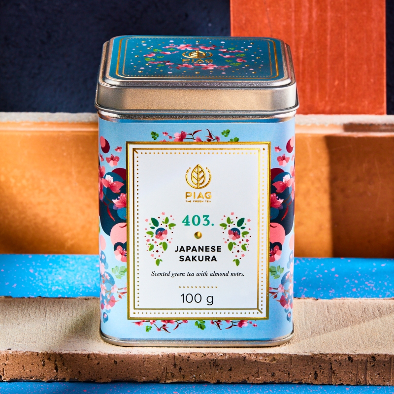 403. Japanese Sakura (100g) -Japanese green tea with cherry and almond - PIAG The Fresh Tea Piag the fresh Tea - 1 403. Japanese Sakura (100g) -Japanese green tea with cherry and almond - PIAG The Fresh Tea Piag the fresh Tea - 1