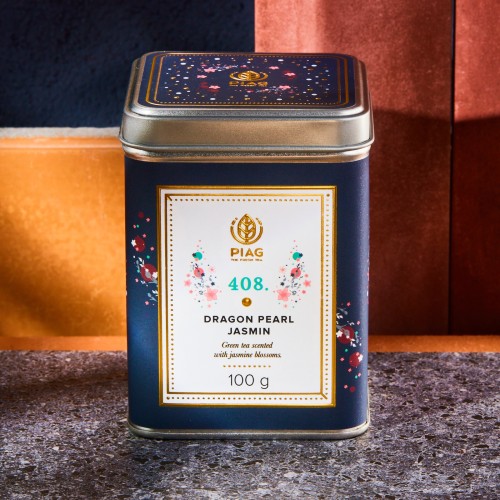 408.Dragon Pearl Jasmine Piag Tea- Ekskluzywna zielona herbata jaśminowa 100 g puszka Piag the fresh Tea - 2
