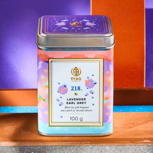 218.Lavender Earl Grey Piag Tea- Czarna herbata z bergamotką i szczyptą lawendowego kwiecia 100g puszka Piag the fresh Tea - 1