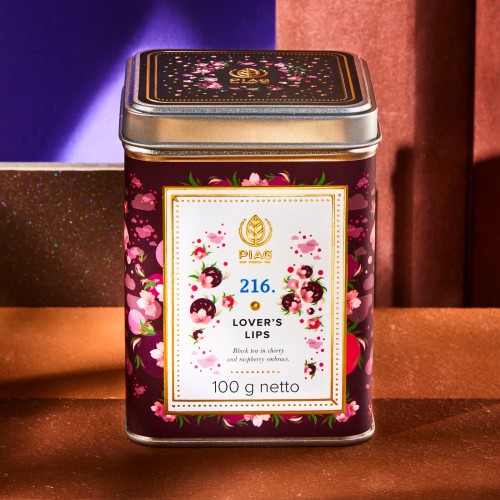 216.Lovers Lips Piag Tea- Czarna herbata w wiśniowo malinowych objęciach 100 g puszka Piag the fresh Tea - 2