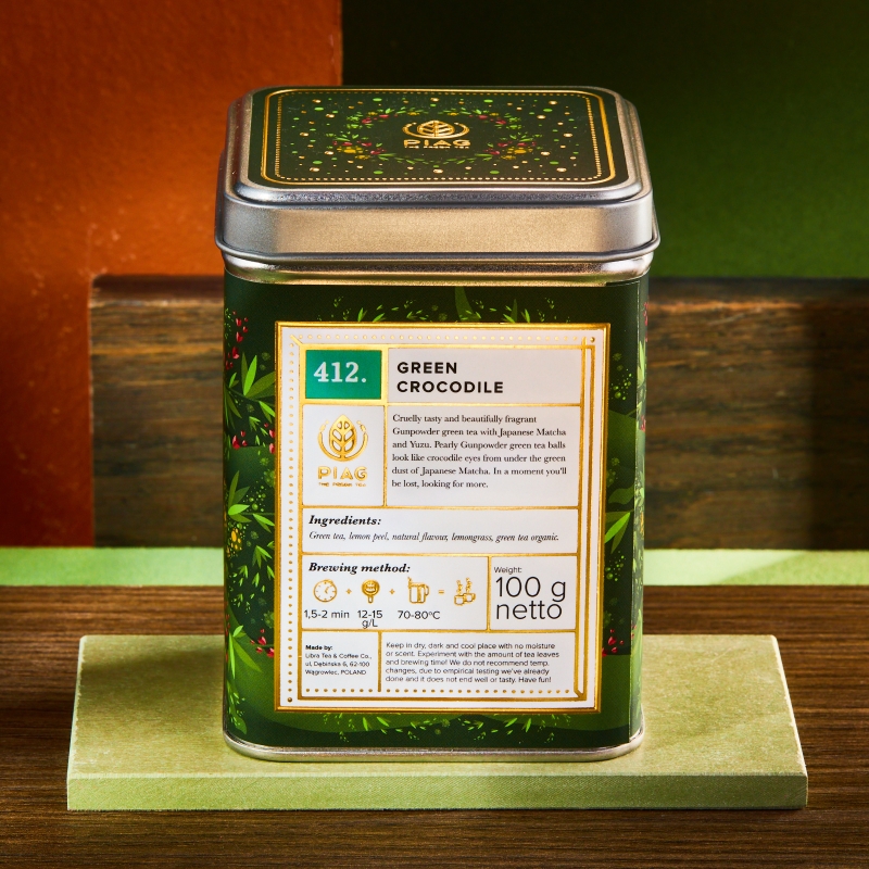 412.Green Crocodile ( puszka 100 g ) Piag The Fresh Tea Piag the fresh Tea - 3