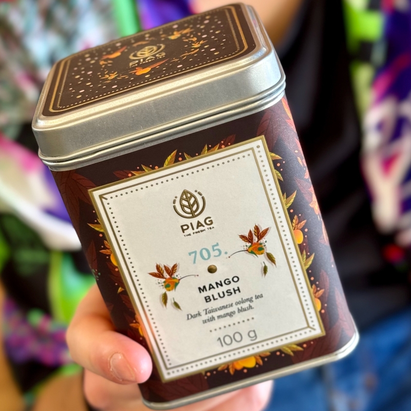 705.Mango Blusch (80 g tin) - dark Taiwanese oolong with mango blush - Piag The Fresh Tea Piag the fresh Tea - 5