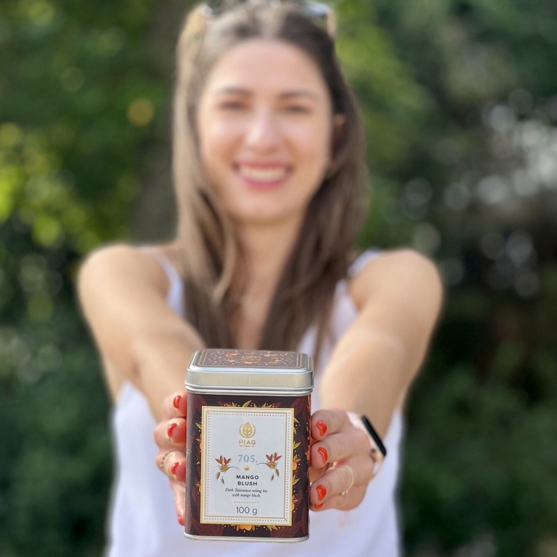 705.Mango Blusch (80 g tin) - dark Taiwanese oolong with mango blush - Piag The Fresh Tea Piag the fresh Tea - 6