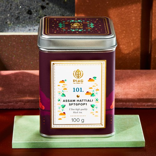 101.Assam Hattiali  SFTGFOP1 Piag Tea- Ortodoksyjna czarna herbata pełna słodowej dobroci 100 g puszka Piag the fresh Tea - 3