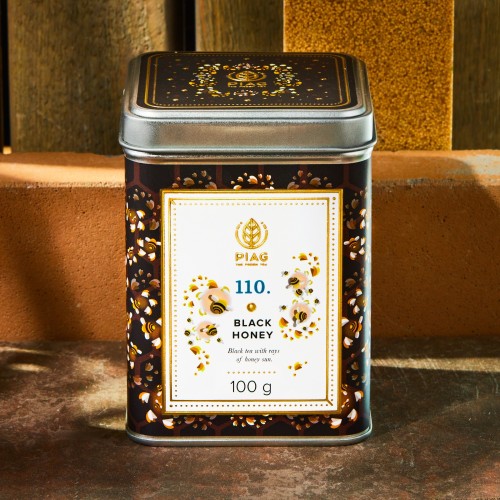 110.Black Honey Piag Tea- Jedna z najbardziej wyjątkowych i ciekawych herbat czarnych 100 g puszka Piag the fresh Tea - 6