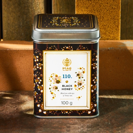 110.Black Honey Piag Tea- Jedna z najbardziej wyjątkowych i ciekawych herbat czarnych 100 g puszka Piag the fresh Tea - 6