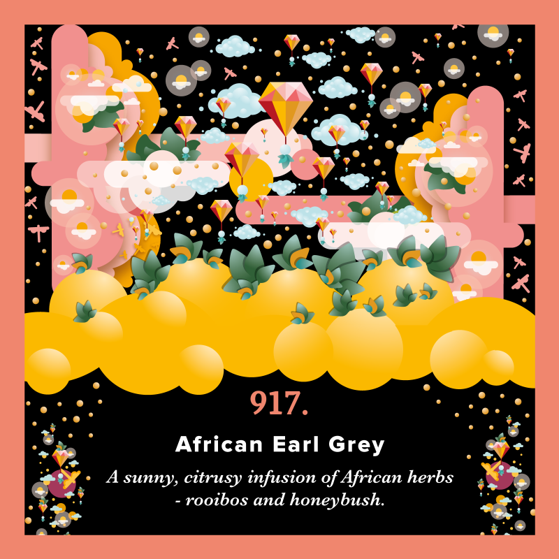 917.African Earl Grey Piag Tea Słoneczna fuzja rooibosa i miodokrzewu z nutą cytrusów 250 g torba Piag the fresh Tea - 1